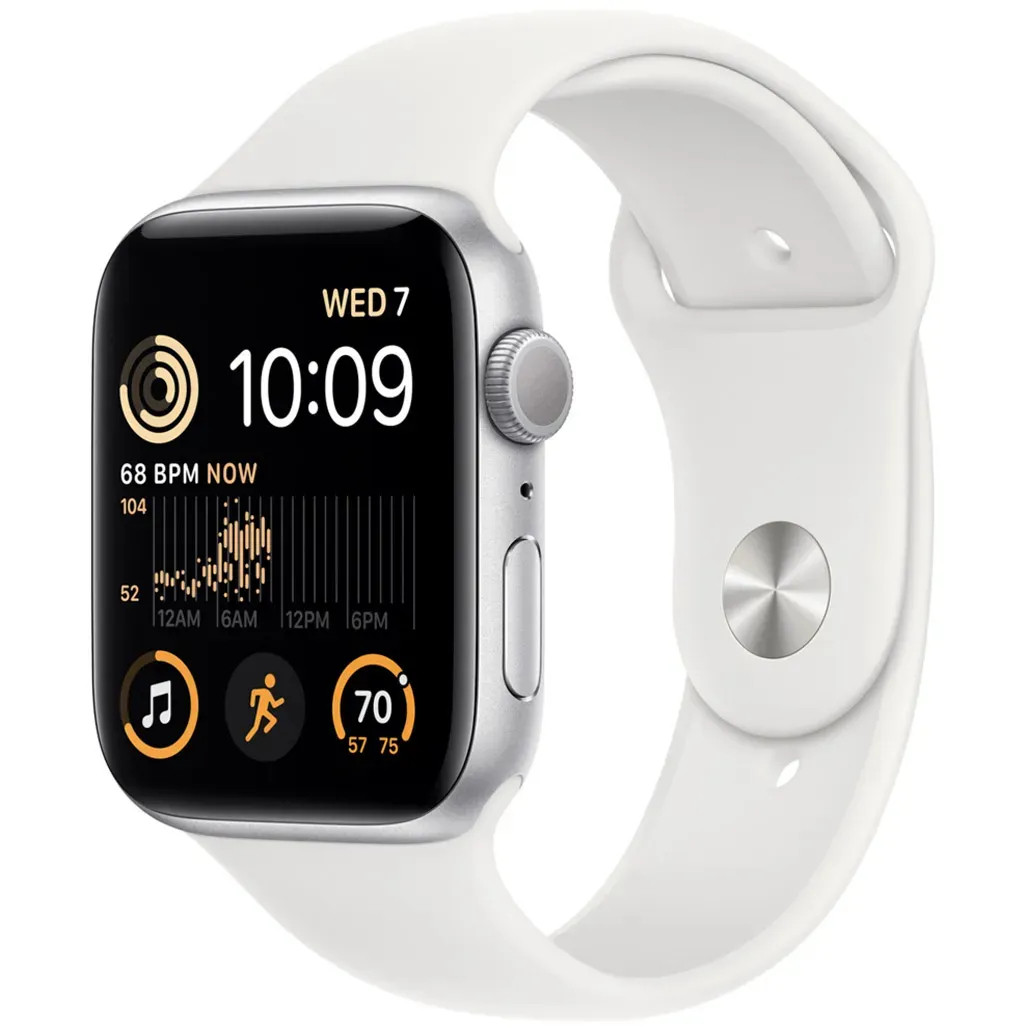 Смарт-часы Apple Watch SE 2 44mm Starlight Aluminium Case White Sport Band M/L (MNTJ3LL/A)