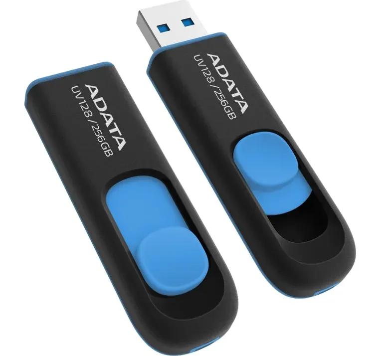 Флеш память USB A-Data AUV 128 256GB USB3.2 Black/Blue (AUV128-256G-RBE)