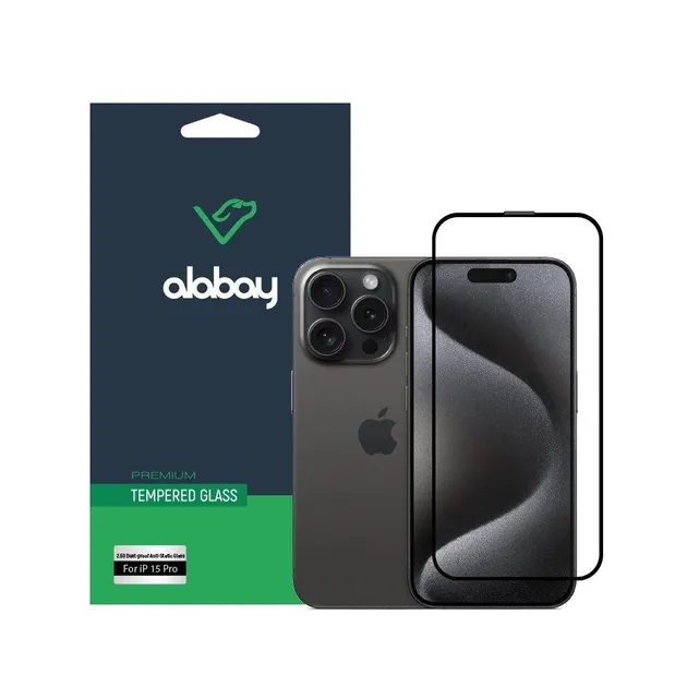 Защитное стекло Alabay iPhone 15 Anti Static Black