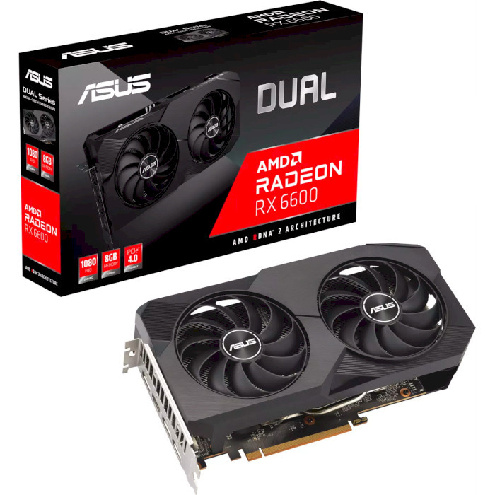 Видеокарта Asus Radeon RX 6600 8GB GDDR6 DUAL DUAL-RX6600-8G-V2