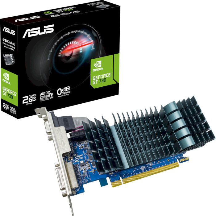 Видеокарта Asus GeForce GT730 2GB DDR3 EVO low-profile for silent HTPC builds GT730-SL-2GD3-BRK-EVO