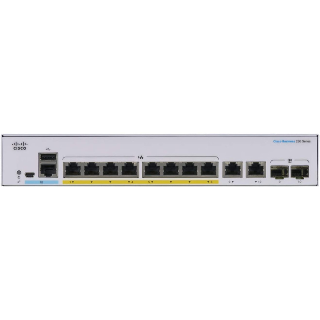 Комутатор Cisco CBS250 Smart (CBS250-8P-E-2G-EU)