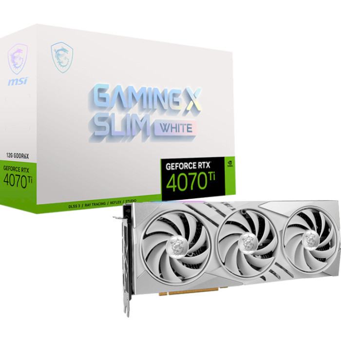 Видеокарта MSI GeForce RTX 4070 Ti GAMING X SLIM WHITE 12G