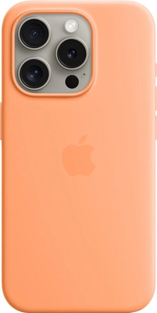 Панель Apple iPhone 15 Pro Silicone Case with MagSafe - Orange Sorbet