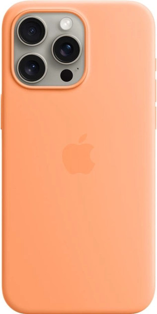 Панель Apple iPhone 15 Pro Max Silicone Case with MagSafe - Orange Sorbet