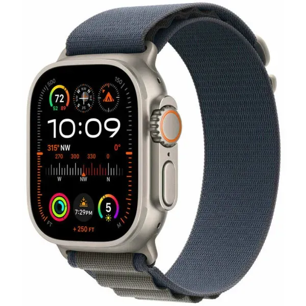 Смарт-годинник Apple Watch Ultra 2 GPS + Cellular 49mm Titanium Case with Blue Alpine Loop - Medium (MREP3/MRFC3) UA