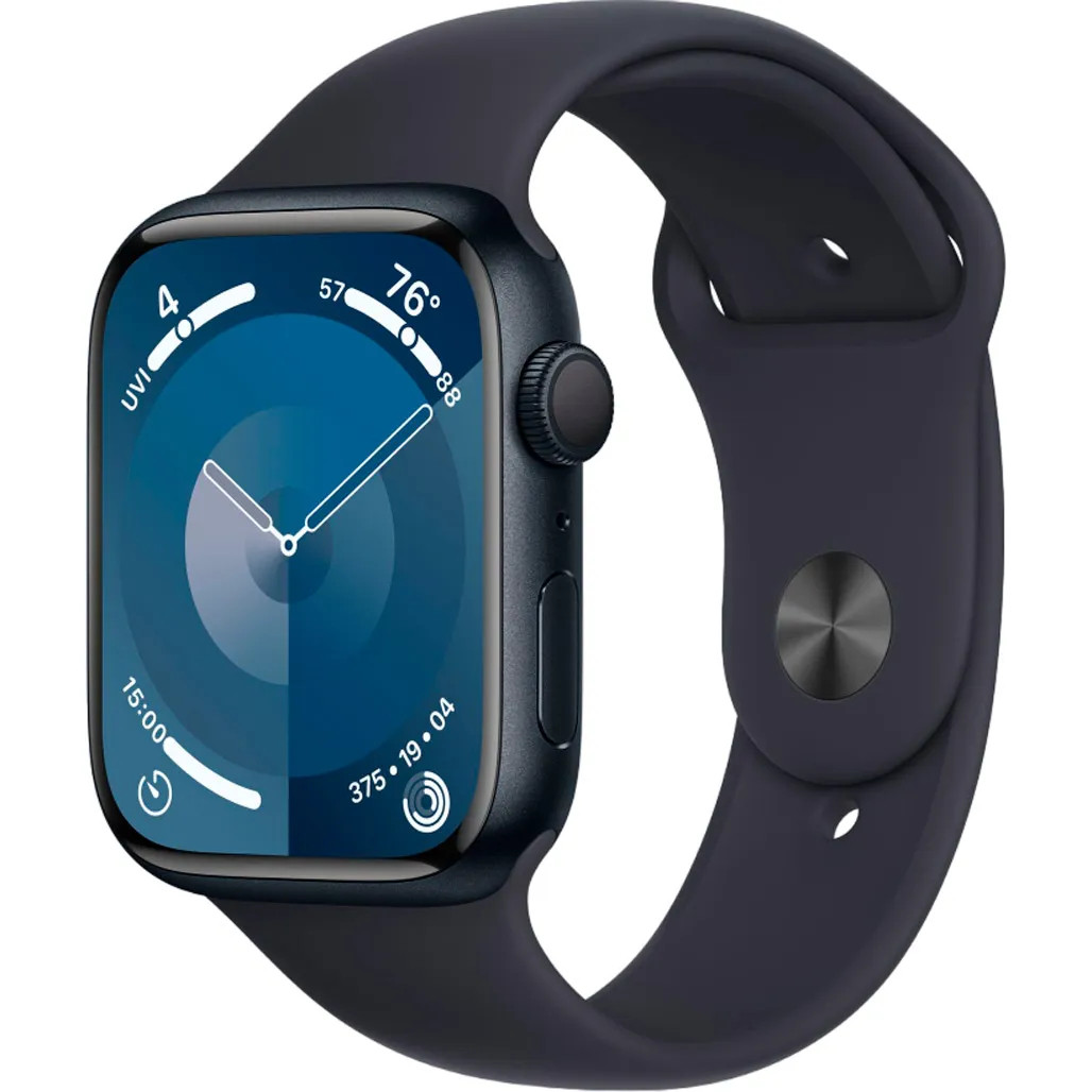 Смарт-годинник Apple Watch Series 9 GPS 41mm Midnight Aluminum Case w. Midnight Sport Band - S/M (MR8W3) UA