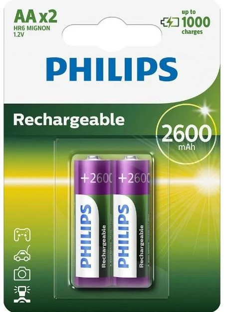 Батарейка Philips MultiLife AA 2600mAh 2шт/уп (R6/AA MULTILIFE 2600/B2)