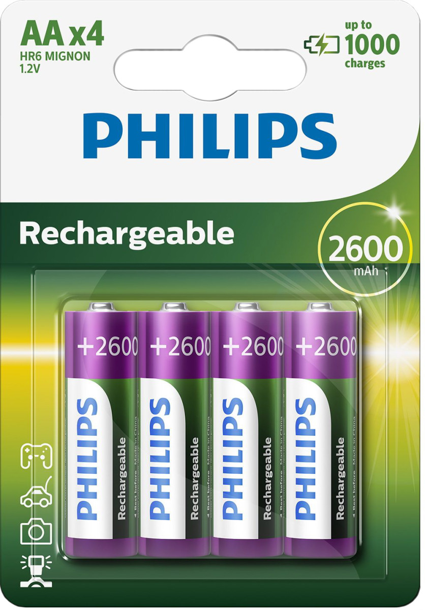 Батарейка Philips MultiLife AA 2600mAh 4шт/уп (R6/AA MULTILIFE 2600/B4)