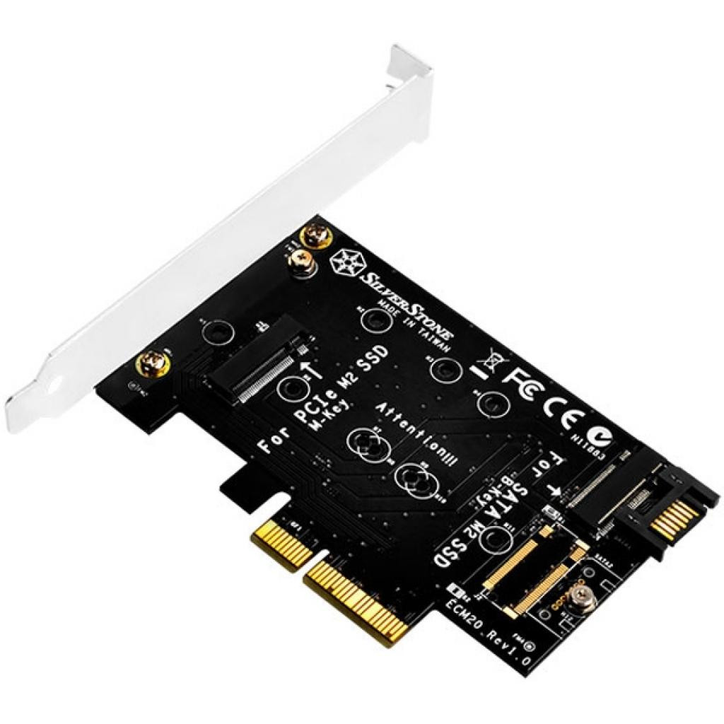 Адаптер і перехідник SilverStone ECM20 PCI-E x4 to M.2 + SATA (SST-ECM20)