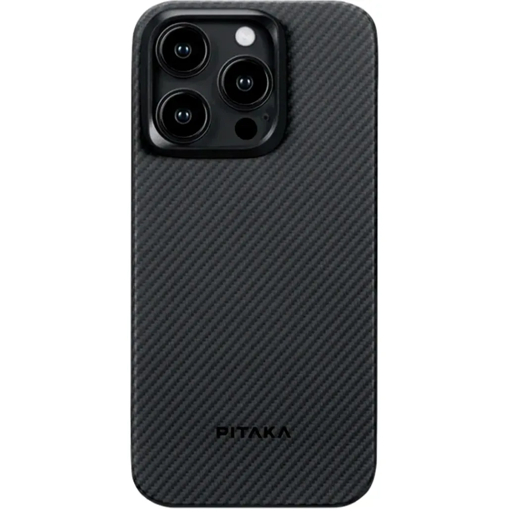 Чехол-накладка Pitaka iPhone 15 Pro MagEZ Case 4 Twill 600D Black/Grey(KI1501PA)