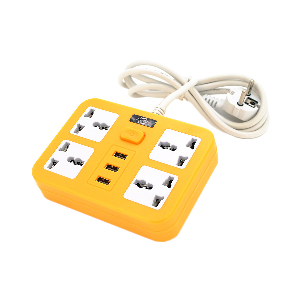Мережевий фільтр Voltronic Tin-Т15 4sockets 3*USB Yellow (Тin-Т15-Yellow)