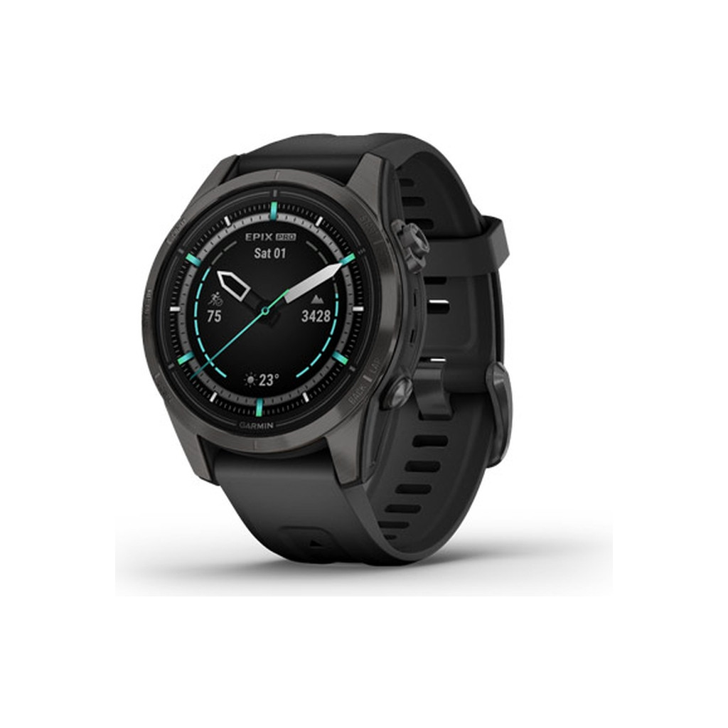 Смарт-часы Garmin EPIX PRO (g2) 42mm Saph CrbnGry DLC Ti Black GPS (010-02802-15)