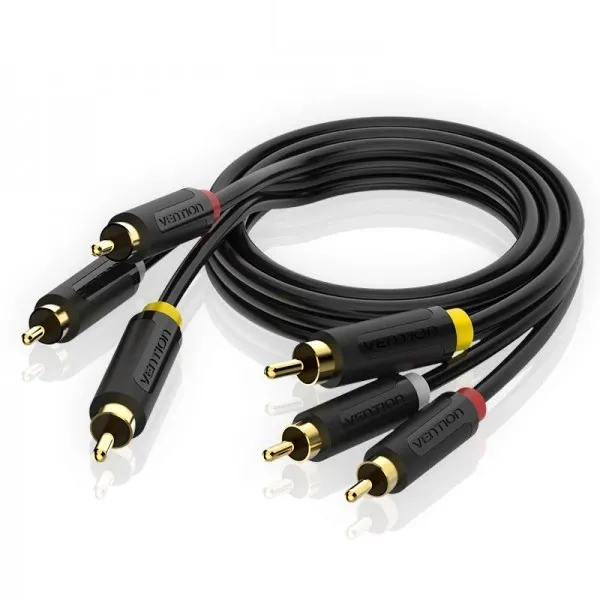 Кабель  Vention 3xRCA - 3xRCA (M/M) 2m Black (BCABH)