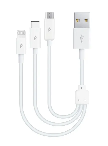 Кабель USB Ttec MiniCable Trio USB - Lightning/microUSB/USB-C 0.3m White (2DK13)