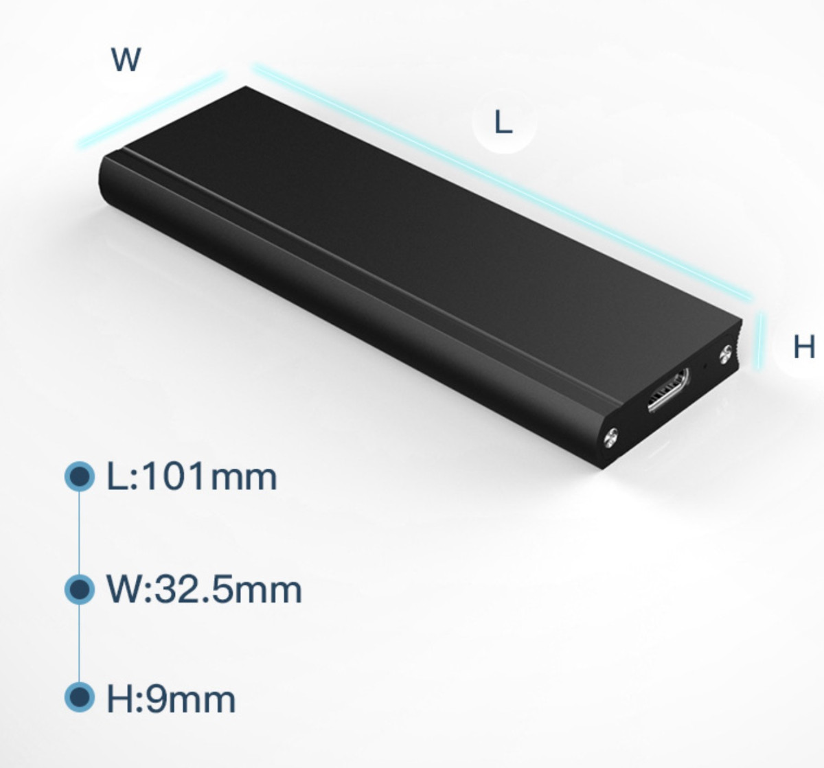 Аксесуар до HDD External pocket to M.2 on Type-C USB 3.1 (F) Gen2, 10 Gb/s, 2TB, B key NGFF Black