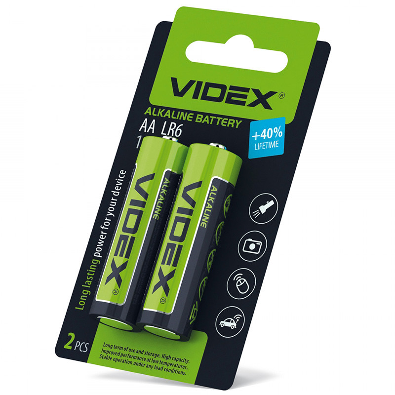 Батарейка VIDEX AA/LR06 Blister/2pcs