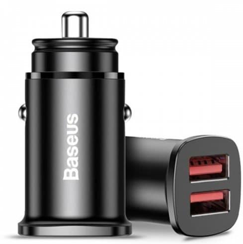 Зарядное устройство Baseus QC 3.0 Square Metal (30W / PD3.0) / 2USB Black