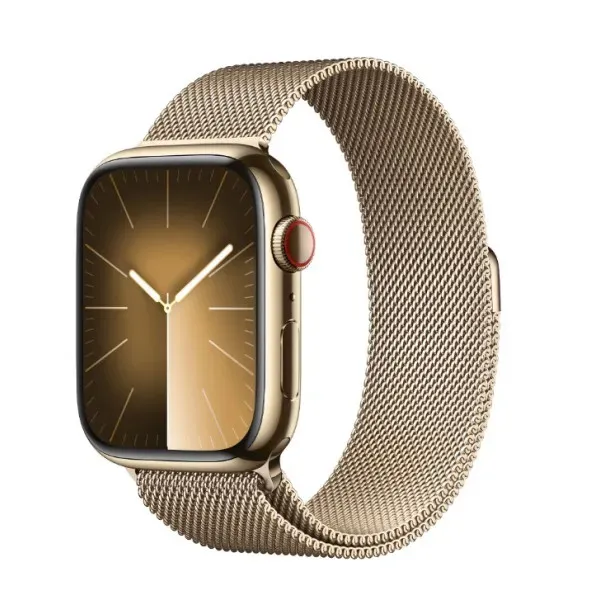 Смарт-годинник Apple Watch Series 9 LTE 41mm Gold S. Steel Case w. Gold Milanese Loop (MRJ73)