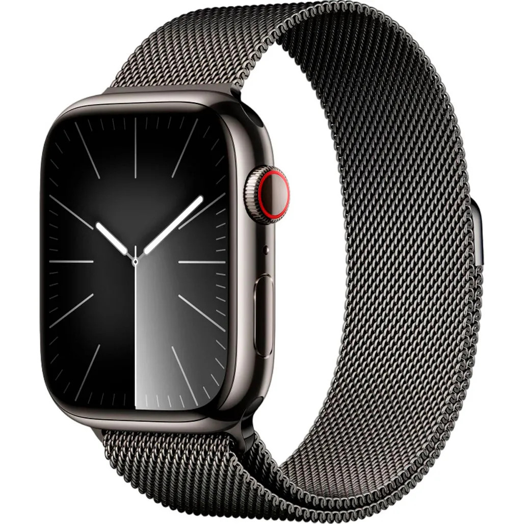 Смарт-часы Apple Watch Series 9 LTE 45mm Graphite S. Steel Case w. Graphite Milanese Loop (MRMX3)