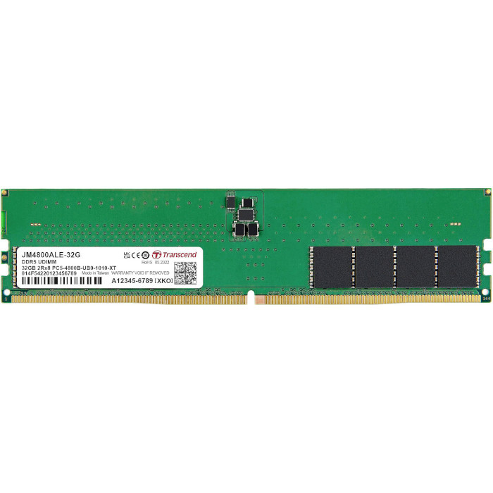 Оперативна пам'ять Transcend JetRam DDR5 4800MHz 32GB (JM4800ALE-32G)