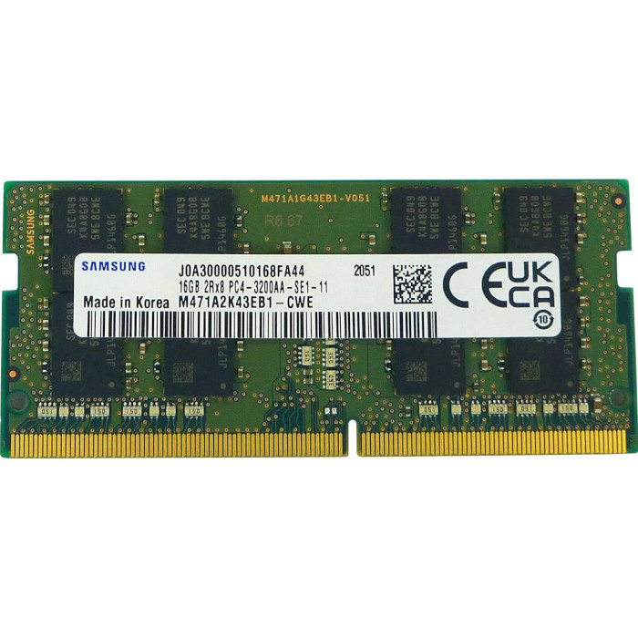 Оперативна пам'ять Samsung 16 GB SO-DIMM DDR4 3200 MHz (M471A2K43EB1-CWE)