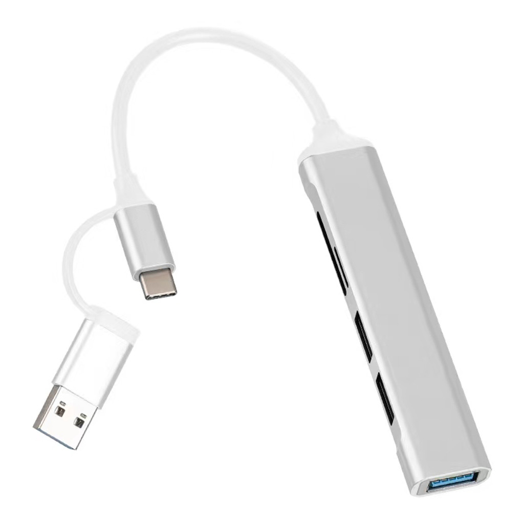 USB Хаб Dynamode 5-in-1 USB Type-C/Type-A to 1хUSB3.0 2xUSB 2.0 card-reader SD/MicroSD (DM-UH-518)