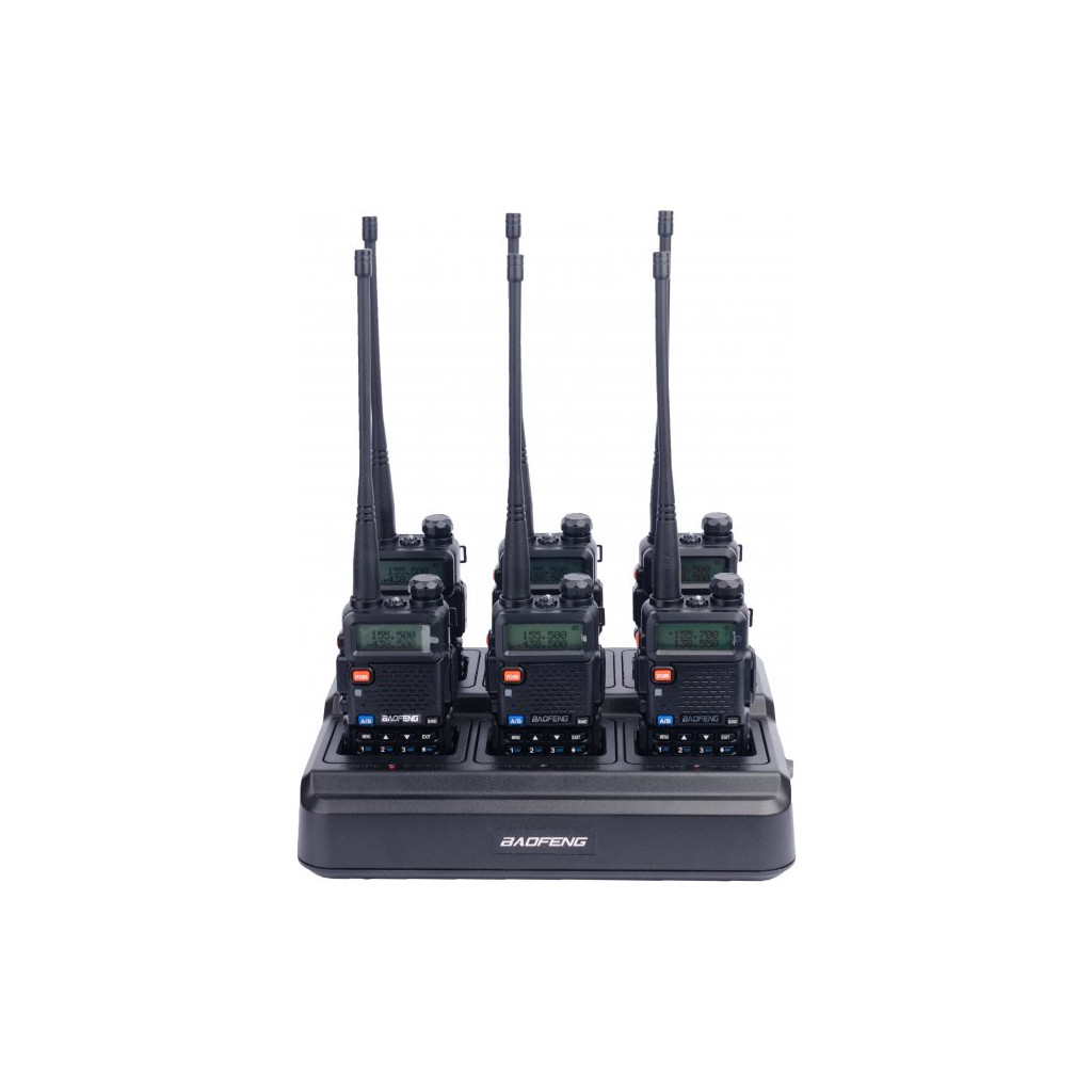 Рация Baofeng UV-5RHC Black SIX PACK + Зарядный (BL-5X6 + 6 BL-5L) (UV-5RHC_6_6WCBF888S_BL-5L)