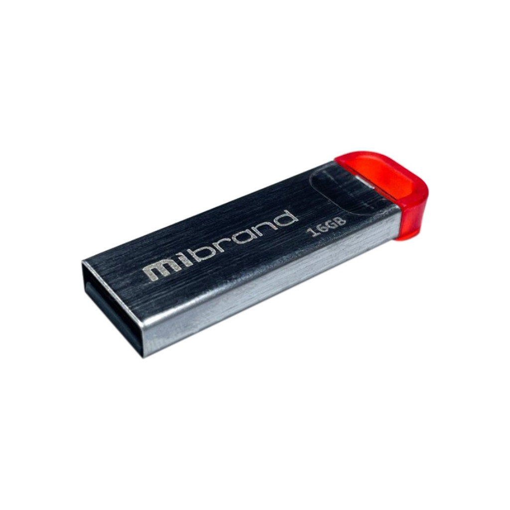 Флеш пам'ять USB Mibrand 16GB Falcon Silver-Red USB 2.0 (MI2.0/FA16U7R)