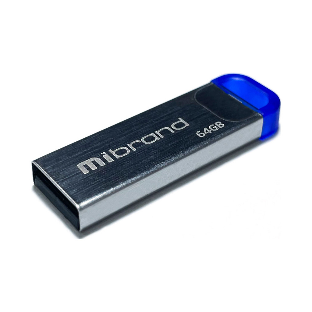 Флеш пам'ять USB Mibrand 64GB Falcon Silver-Blue USB 2.0 (MI2.0/FA64U7U)