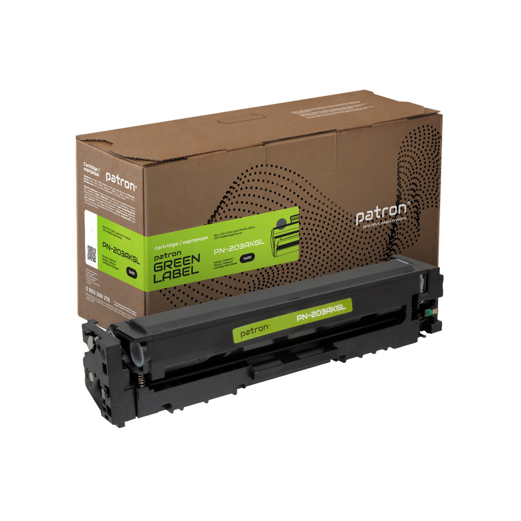 Картридж Patron HP 203A (CF540A) Black Green Label (PN-203AKGL)