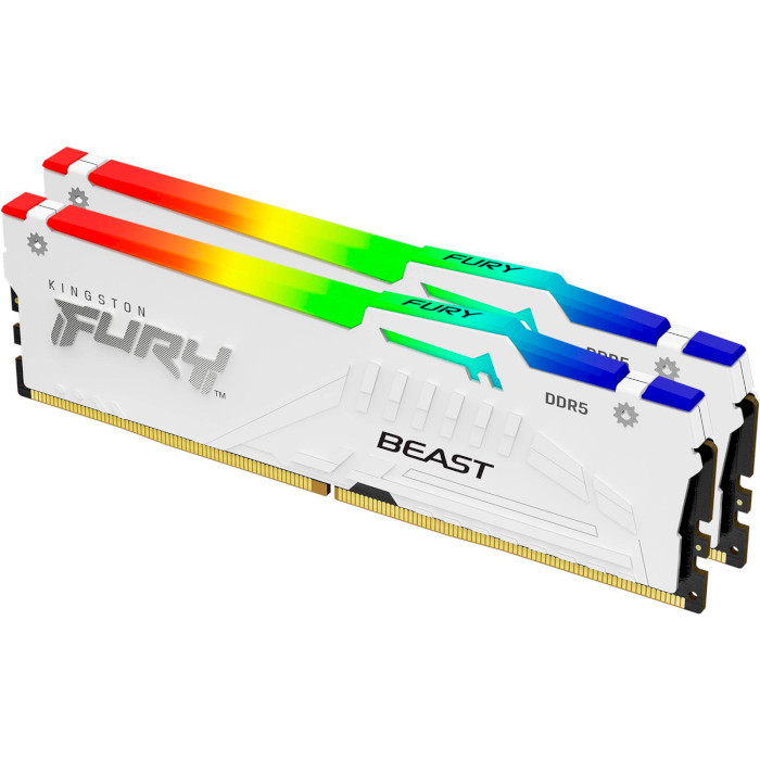 Оперативная память Kingston FURY Beast White RGB DDR5-5200 64GB (2x32GB) (KF552C40BWAK2-64)