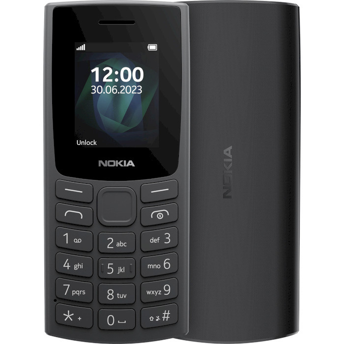 Мобильный телефон Nokia 105 SS 2023 Charcoal (no charger) (6438409087263)