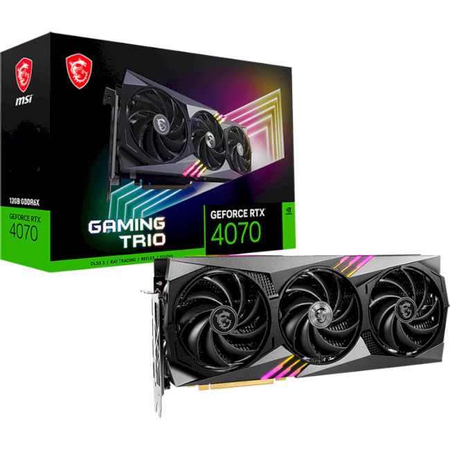 Видеокарта MSI GeForce RTX 4070 12GB GDDR6X GAMING TRIO (912-V513-271)