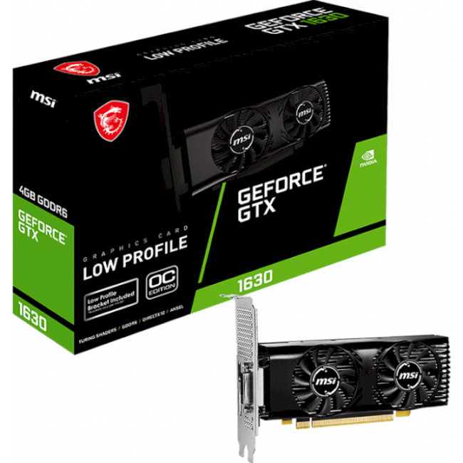 Видеокарта MSI GeForce GTX 1630 4GB GDDR6 LP OC (912-V809-4224)