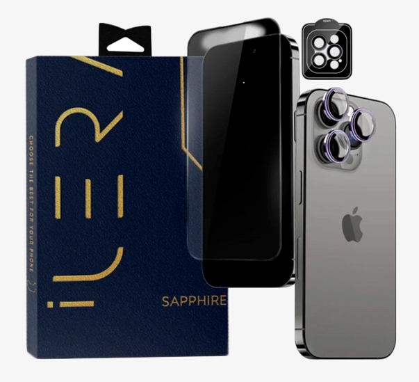 Защитное стекло iLera Sapphire Ultra + Glass iPhone 15 Pro Max (iLSPDL+15PrMx)