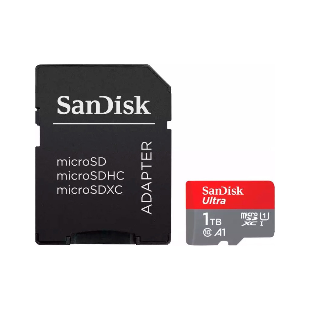 Карта пам'яті  SanDisk microSDXC Ultra 1TB UHS-I A1 Class 10 + SD-adapter (SDSQUAC-1T00-GN6MA)