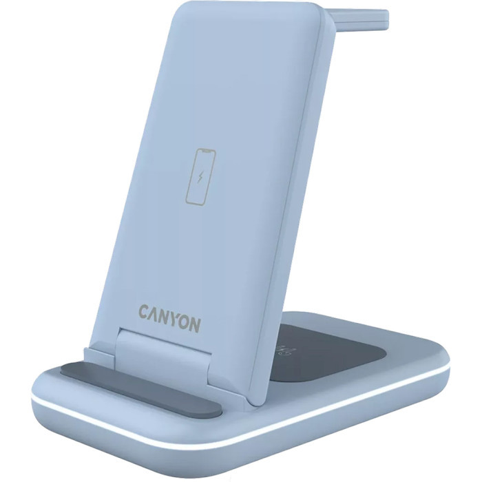 Зарядний пристрій CANYON WS-304 Foldable 3in1 Wireless charger (CNS-WCS304BL)