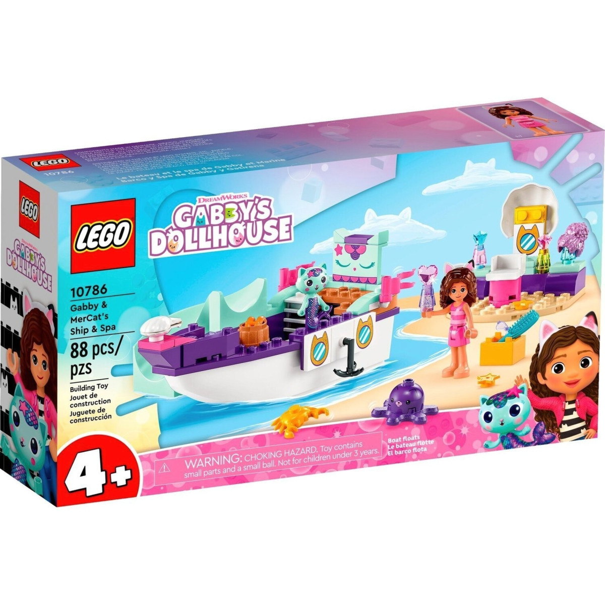 Конструктор LEGO Gabby's Dollhouse Корабель і спа Ґаббі й Нявки (10786)