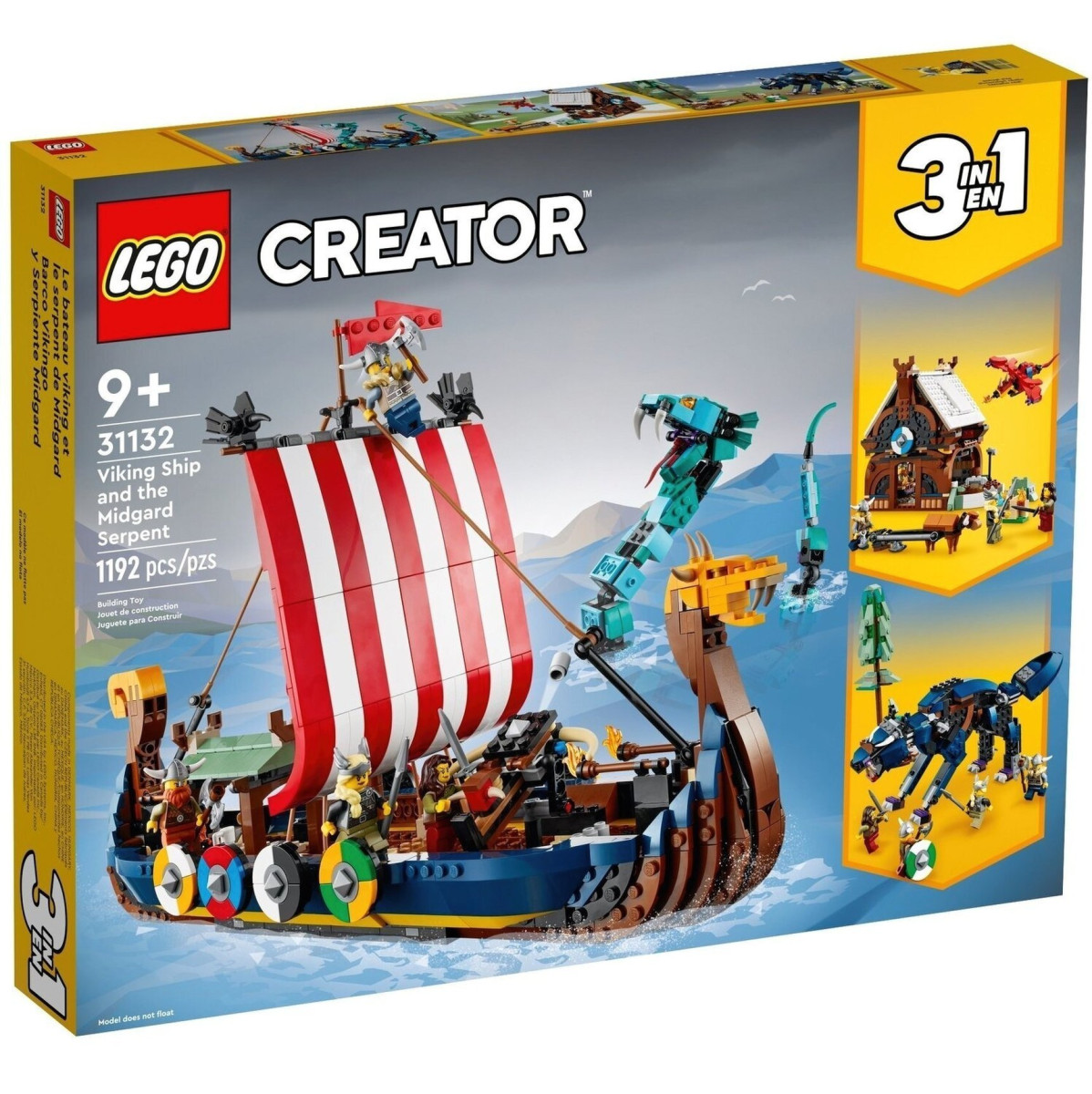 Конструктор LEGO Creator Корабель вікінгів і Мідгардський змій (31132)