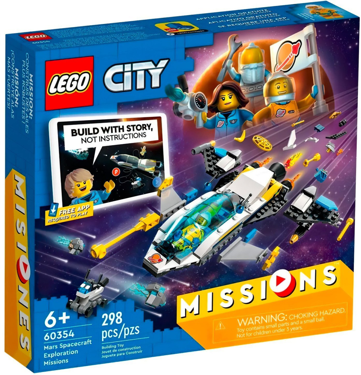 Конструктор LEGO City Missions Миссии исследования Марса на космическом корабле (60354)