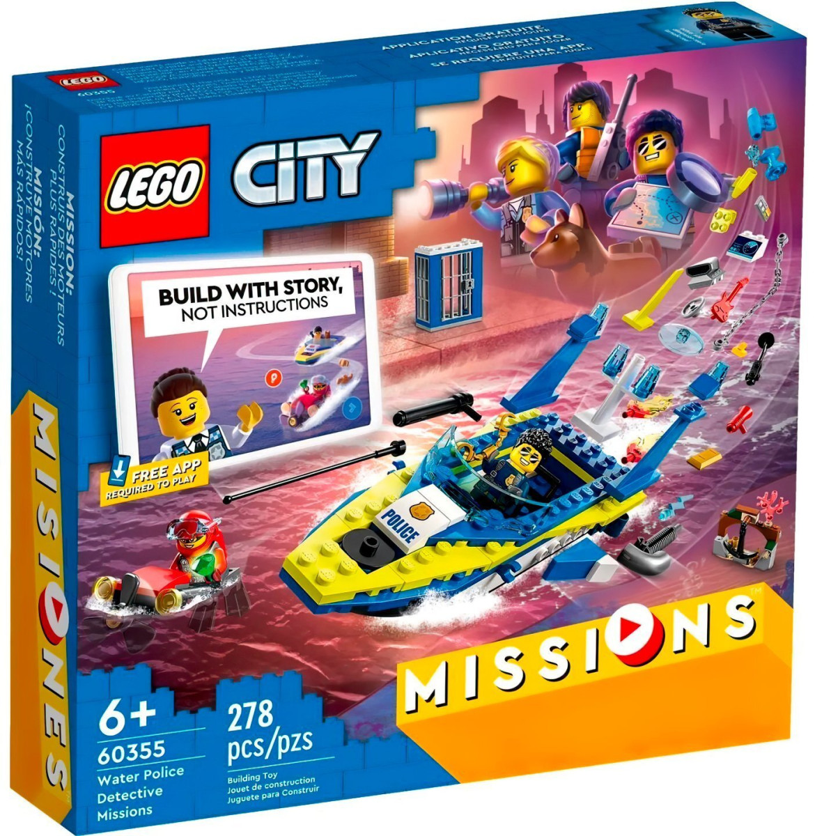 Конструктор LEGO City Missions Детективні місії водної поліції (60355)