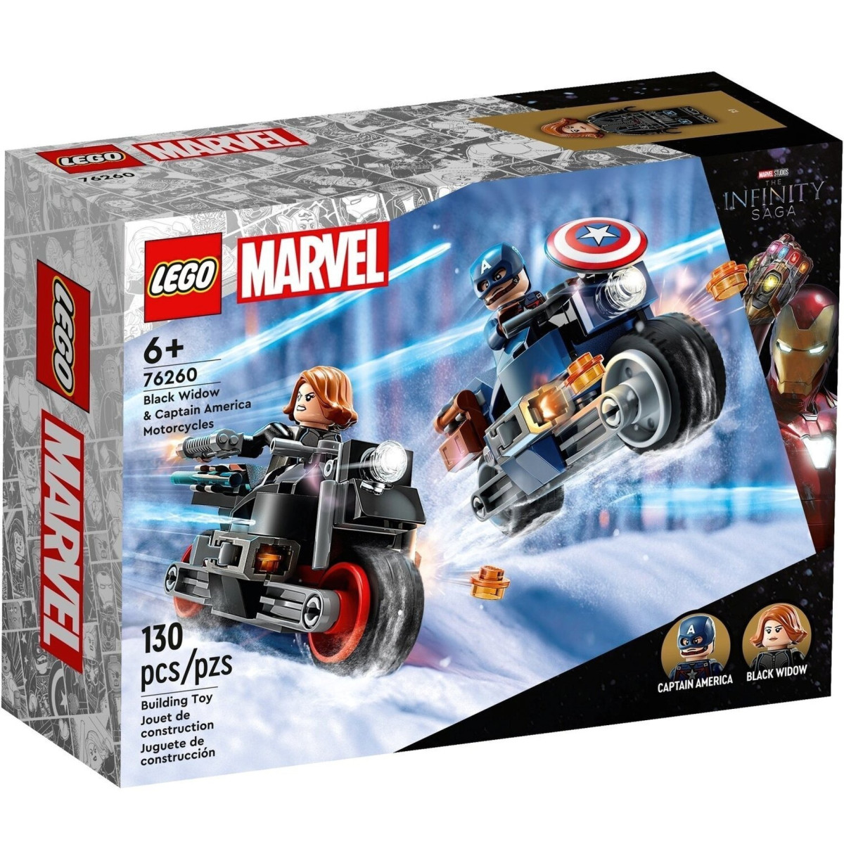 Конструктор LEGO Marvel Мотоцикли Чорної Вдови й Капітана Америка (76260)