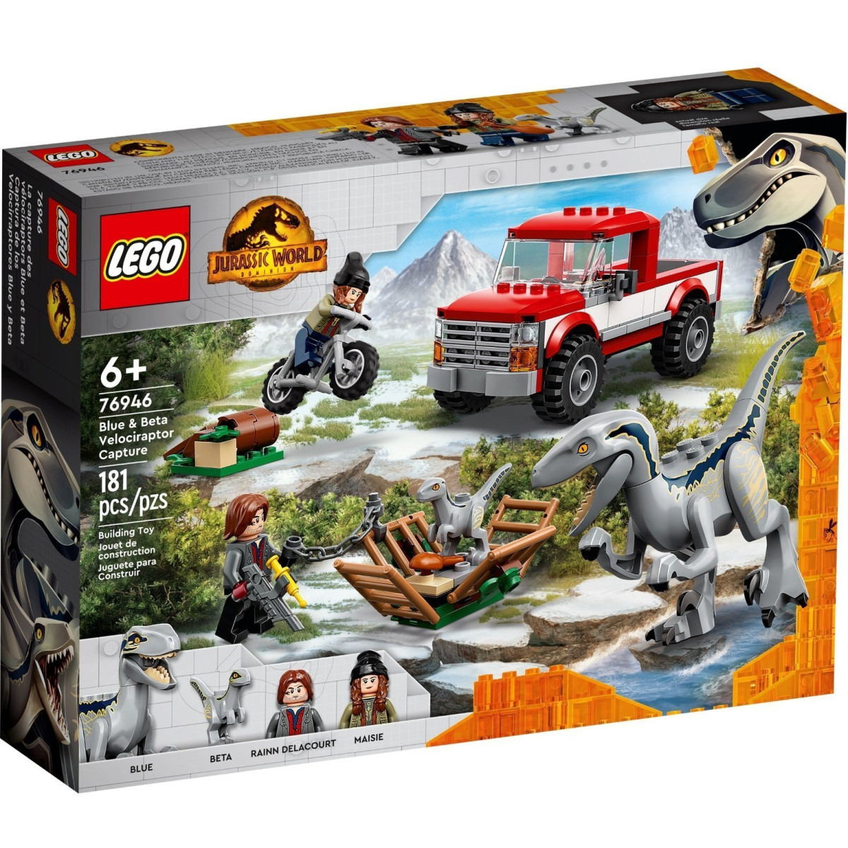 Конструктор LEGO Jurassic World Блу та впіймання бета-велоцираптора (76946)