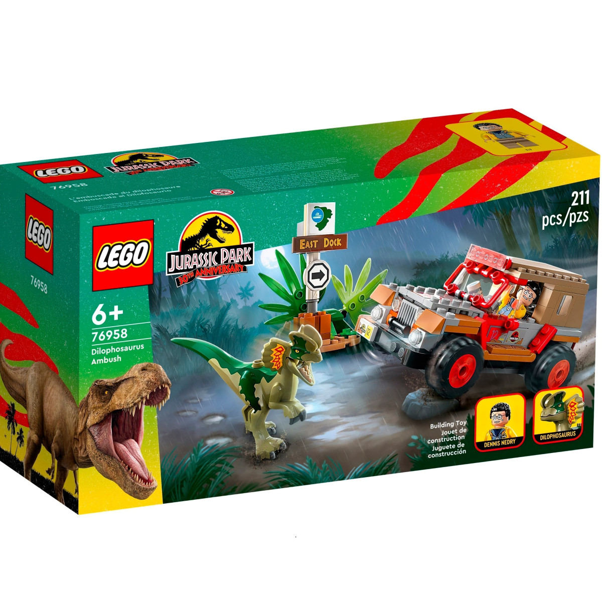 Конструктор LEGO Jurassic Park Засада дилофозавра (76958)