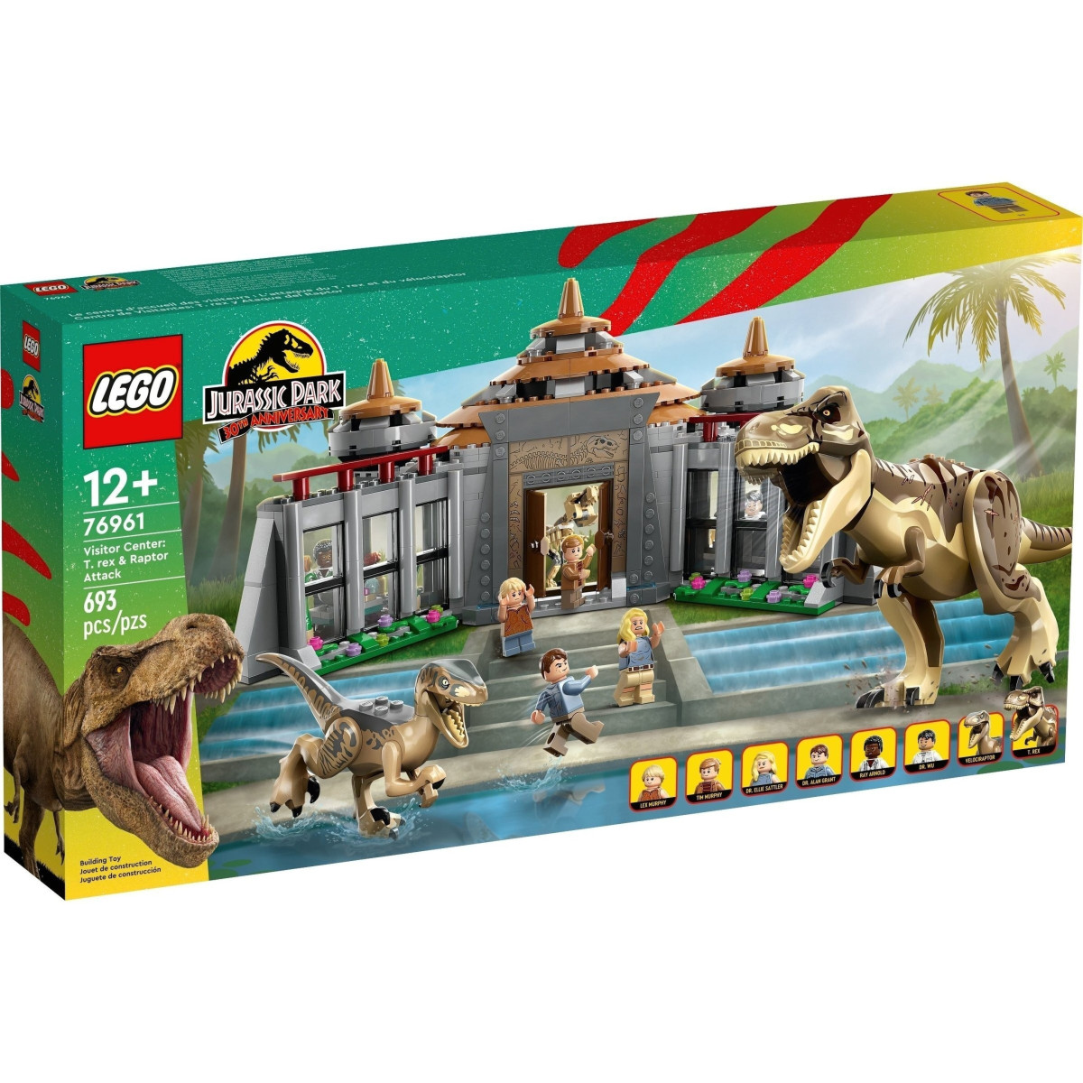 Конструктор LEGO Jurassic Park Центр відвідувачів: Атака тиранозавра й раптора (76961)