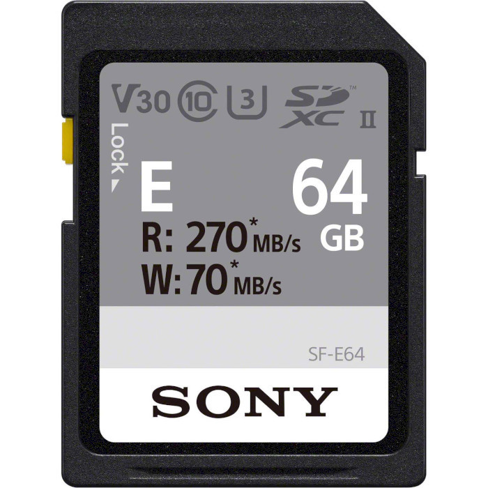 Карта пам'яті  Sony SDXC  64GB C10 UHS-II U3 V60 (SFE64A.ET4)