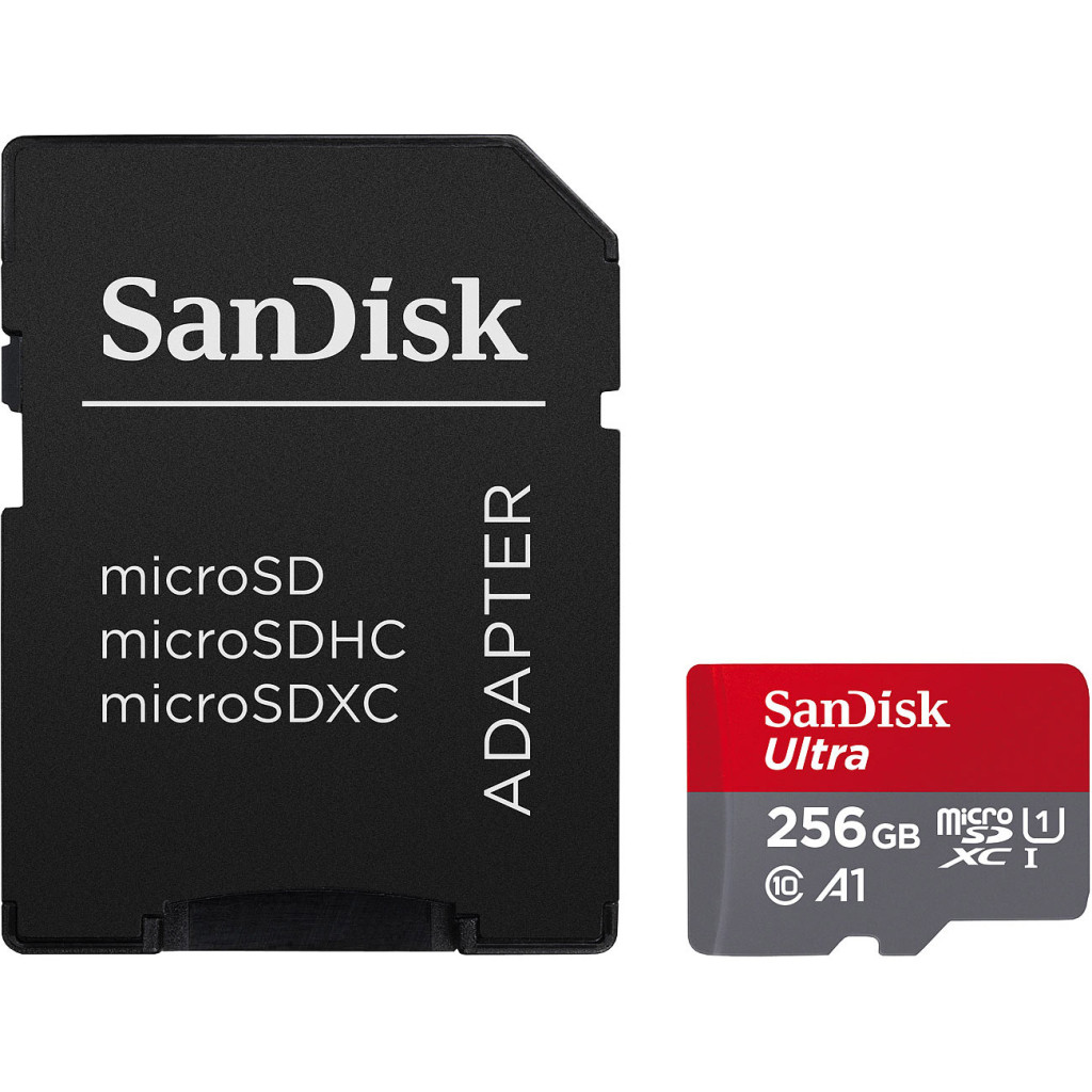 Карта памяти SanDisk Ultra microSDXC 256GB + SD Adapter (SDSQUAC-256G-GN6MA)
