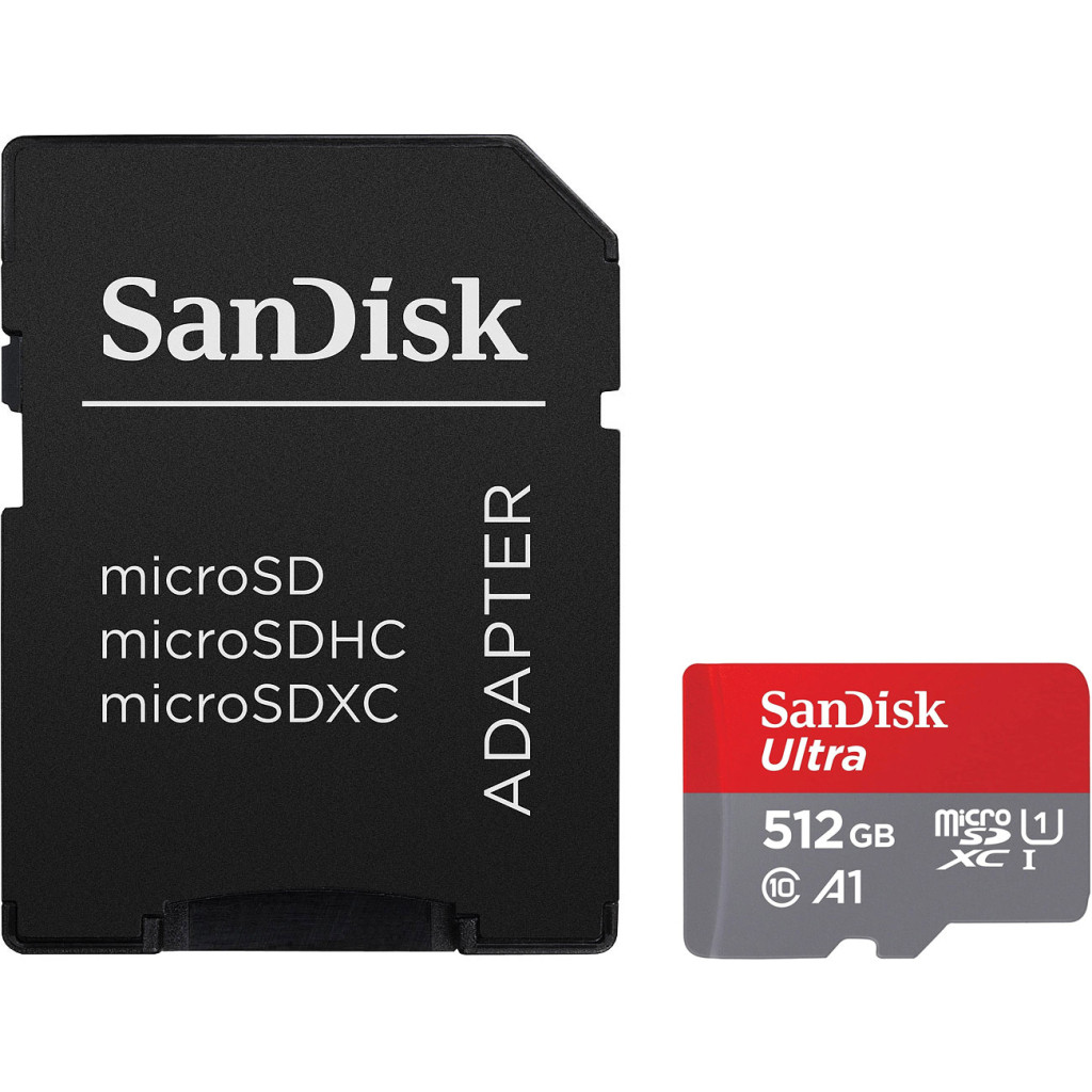 Карта памяти SanDisk Ultra microSDXC 512GB + SD Adapter (SDSQUAC-512G-GN6MA)