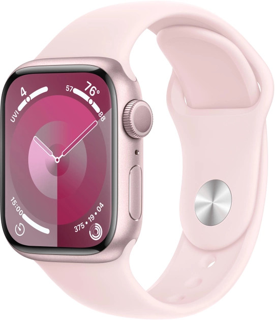 Смарт-часы Apple Watch Series 9 GPS 41mm Pink Aluminium Case with Light Pink Sport Band - S/M (MR933)